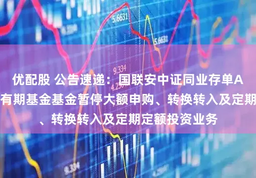 优配股 公告速递：国联安中证同业存单AAA指数7天持有期基金基金暂停大额申购、转换转入及定期定额投资业务